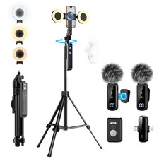 Magnetic Vlogging Kit for iPhone/Android, 71" Auto Face Tracking Tripod for i...