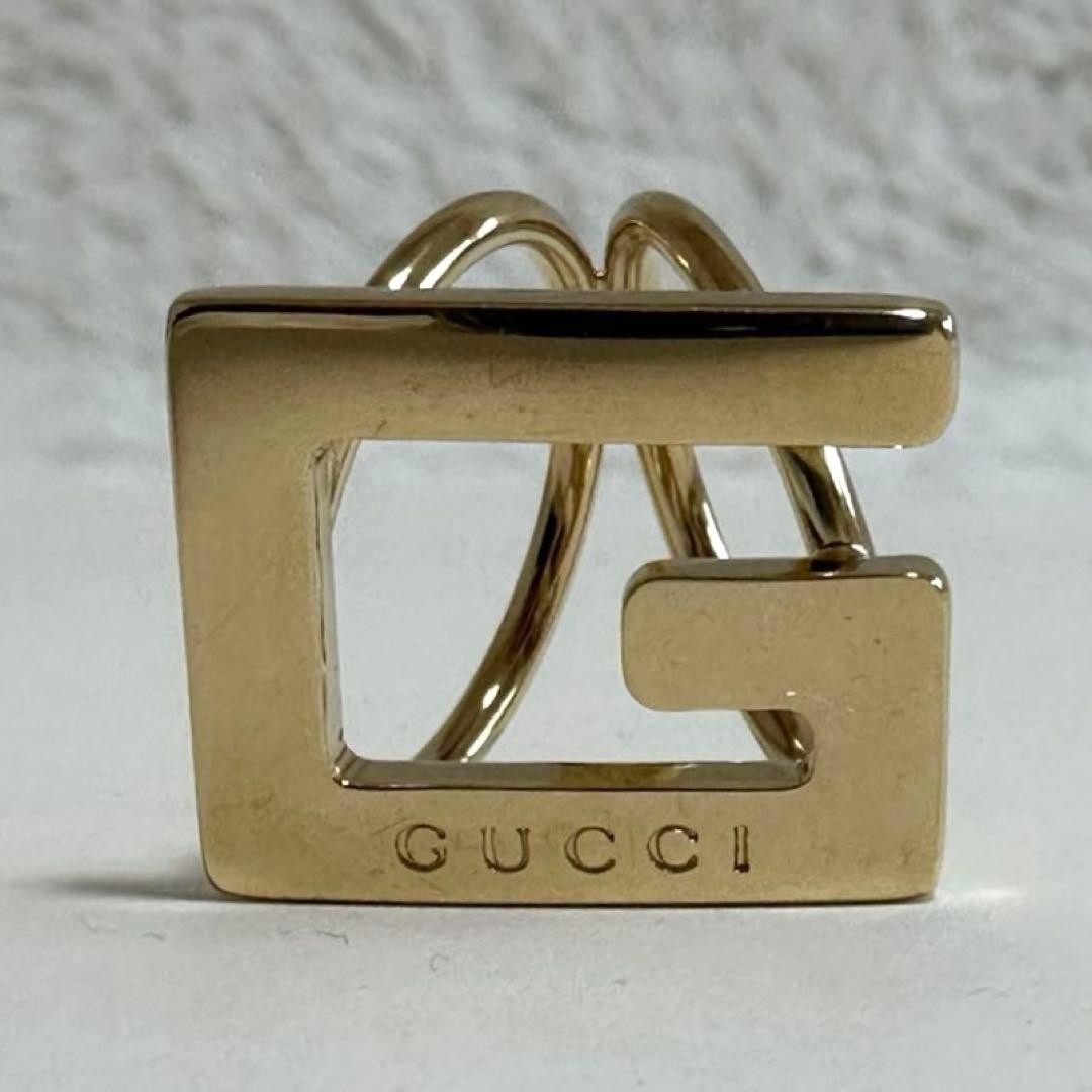 Rare GUCCI Scarf Ring G Logo Gold Women's Accessory Elegant Authentic