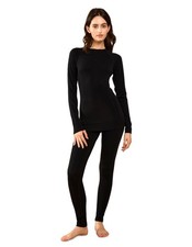 Midweight Merino Wool Base Layer Women Set, Moisture Wicking Warm Women's The...