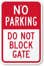 No Parking Sign Weatherproof Aluminum 8x12 Gate Outdoor Durable Metal