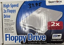 SmartDisk External USB Powered Floppy Disk Drive Titanium Edition Windows or Mac