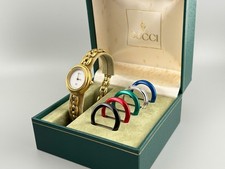 [Excellent] Auth Gucci Change Bezel 1200 Women Watch Gold White 6 Colors
