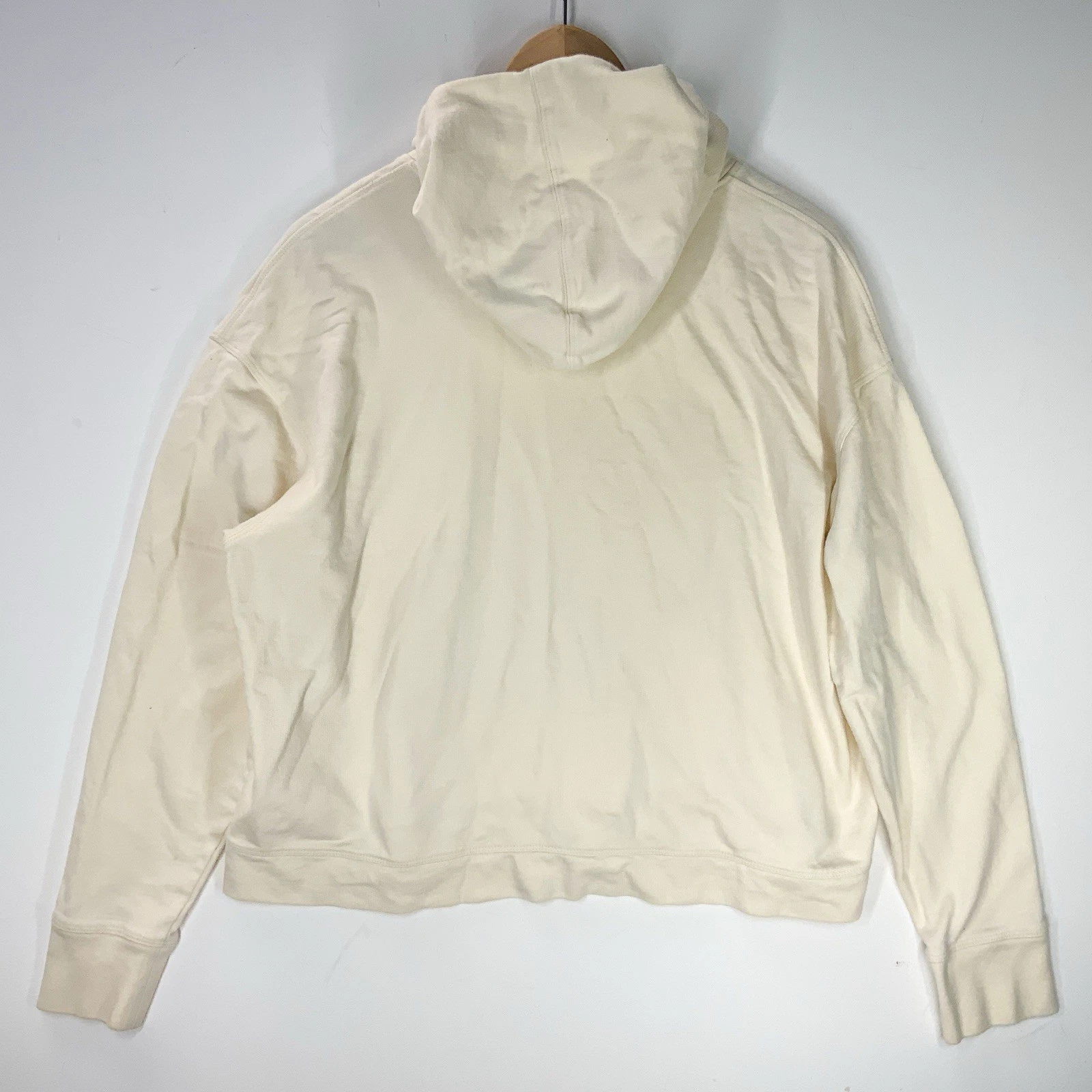 OFF WHITE James Perse maglione donna 4 grandi panna bianco sporco felpa con cappuccio casual