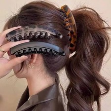 Tortoiseshell Fish Banana Hair Clip Twist Clamp Ponytail Barrette Hair Accessory
