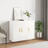 Sideboard Weiß Breite 90 Cm HöHe 80 Cm Tiefe 34 Cm Holzwerkstoff