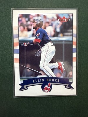 Fleer 2002 Ellis Burks Gold Back Serial Numbered #219 Cleveland Indians Card
