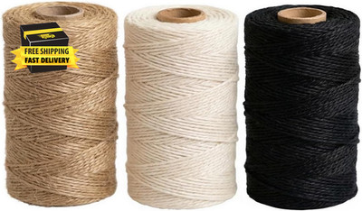 Twine String Natural Jute Twine & Cotton Twine Bundle - Bulk Packing Twine for C