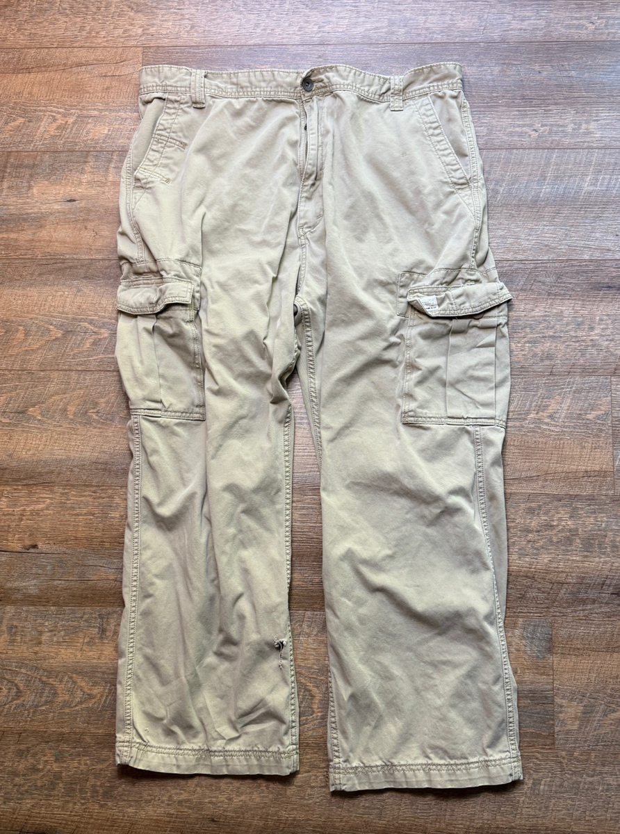 Levis Men Cargo Pants 42x30 Tan Loose Fit Straight Leg Cotton