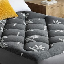 Mattress Topper Queen Size - Viscose Bamboo Pillow Top - Deep Pocket Design