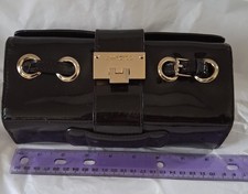 Jimmy Choo Black and Gold Clutch Bag with Chain Strap