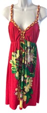 Vtg MCN Dress Women’s Sz L Floral Sleeveless Polyester Spandex Blend