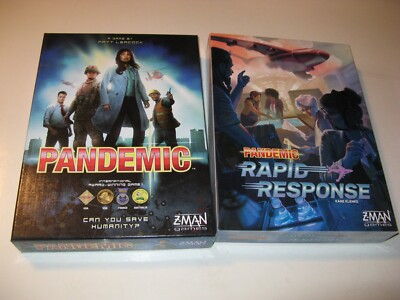 Pandemic + Rapid Response COMPLETE Z-Man Games global crisis board game lot