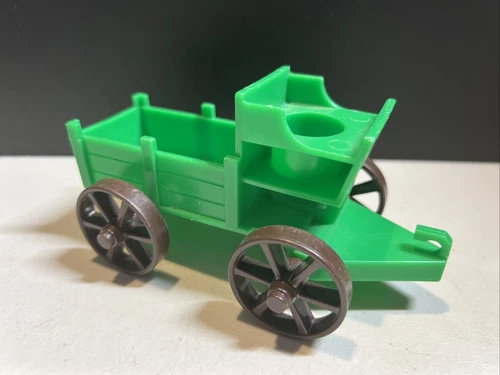 1982 Vintage Fisher Price Little People WESTERN TOWN GREEN CARRIAGE WAGON #934