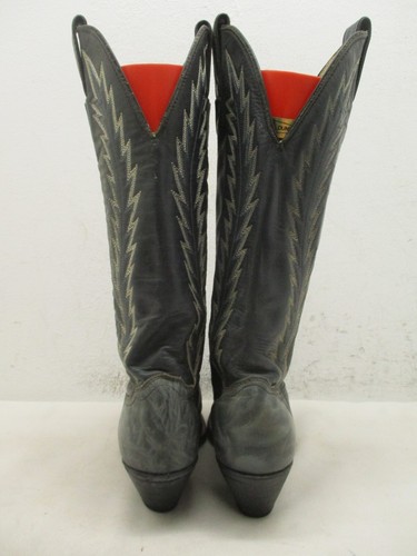 Stivali da cowboy alti vintage Abilene grigi ricamati donna taglia 8 M stile 9000 - Foto 6 di 12