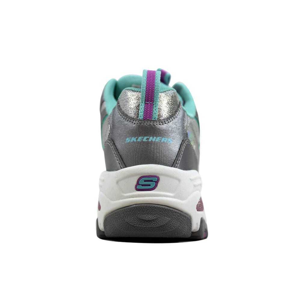Skechers Kids D'lites Wild Bling Silver/Aqua 80548L/SLAQ