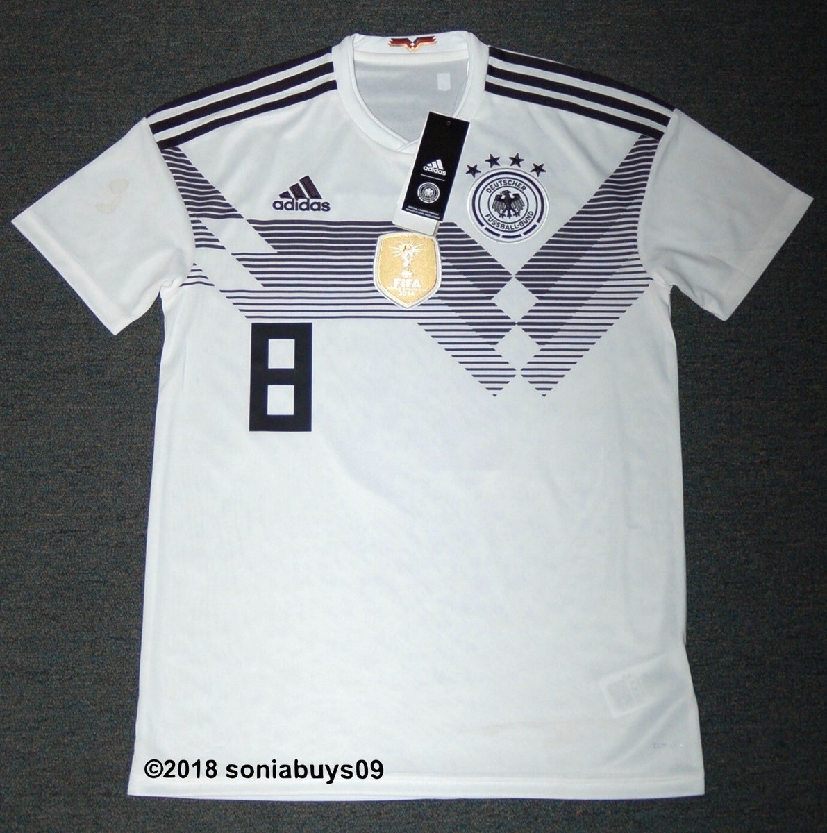 Adidas Men's KROOS Germany Home Soccer Jersey, BR7843, White