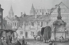 FRANCE Rouen Palace of Duke of Bedford - 1854 Engraving Print