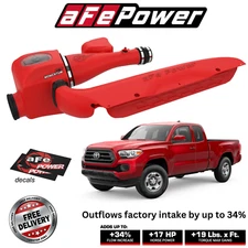 aFe Red Edition Cold Air Intake + Scoop Dry S Filter for 16-23 Toyota Tacoma V6