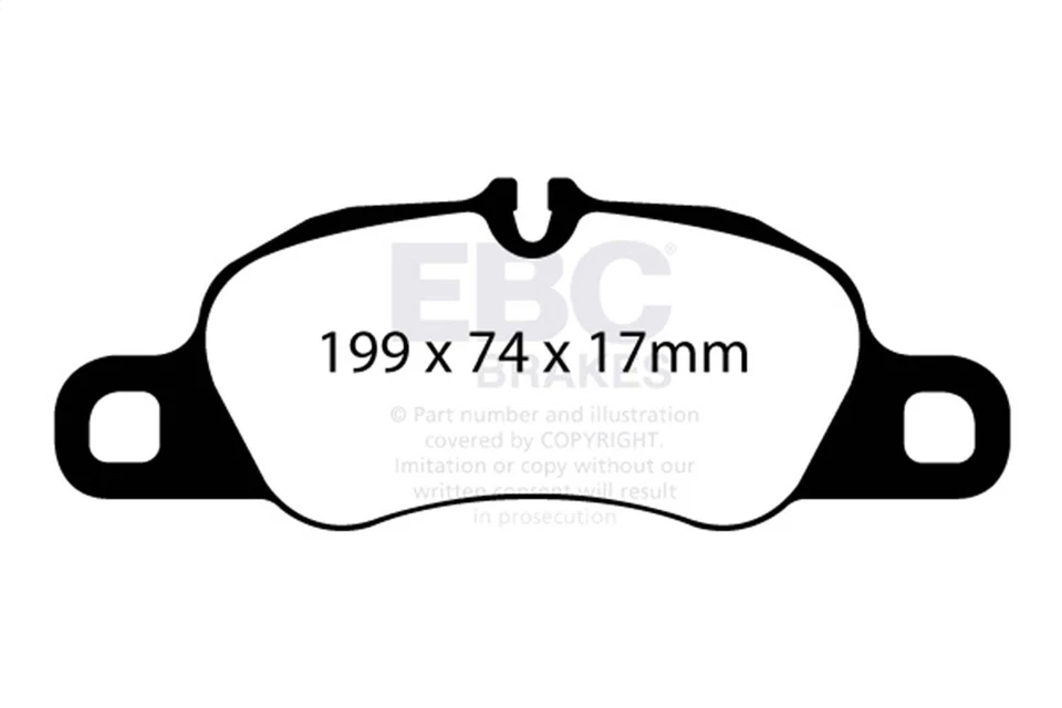 Керамические передние тормозные колодки с низким содержанием пыли EBC DP32057C Redstuff для Porsche Cayman 14–16 годов выпуска - Изображение 3 из 4