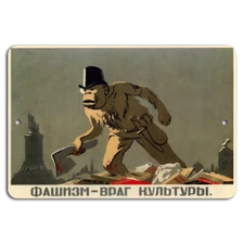 Fascism: Enemy of Culture - Vintage Warning Sign