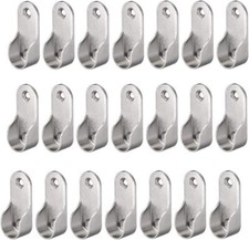 Eeych 40pcs Zinc Alloy Hardware Oval Closet Rod End Supports 16mm x 30mm...