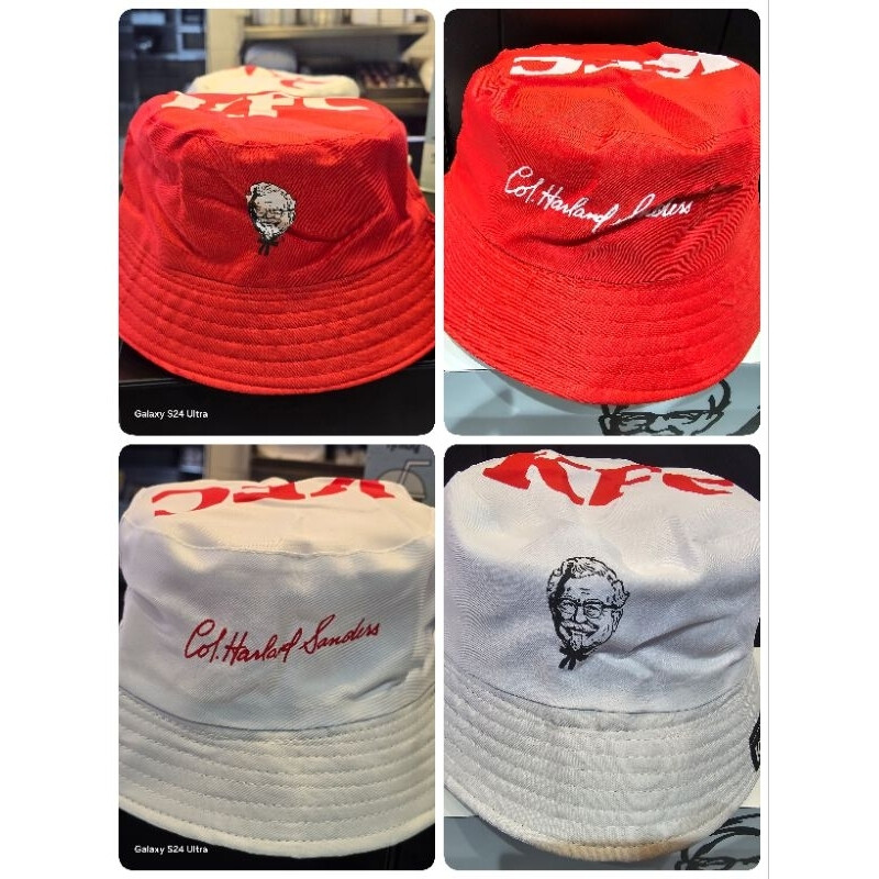 KFC Fried Chicken Bucket Hat White Red Color Thailand