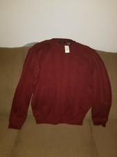 Van Heusen Men's Sweater Size Large Red 100 Cotton NWT