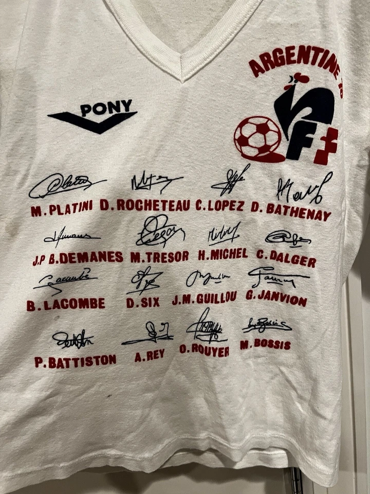 True Vintage Argentine Argentina 1978 World Cup Shirt Jersey Pony French FFF S-M - Image 3 of 4