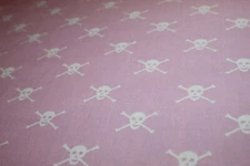 CUTE PINK PIRATE Print Fabric Fat Quarter FQ {100% Cotton} Girl Skull Crossbones