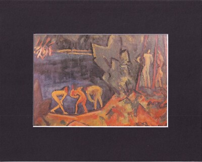 8X10'' Matted Print Classic Art Picture: Erich Heckel, Bathers in the Woods