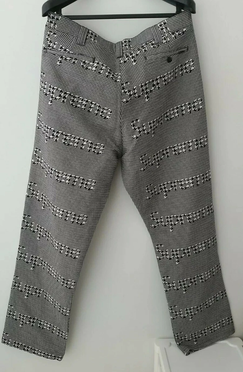 New FW20 Supreme Black houndstooth work pant size 34 trousers