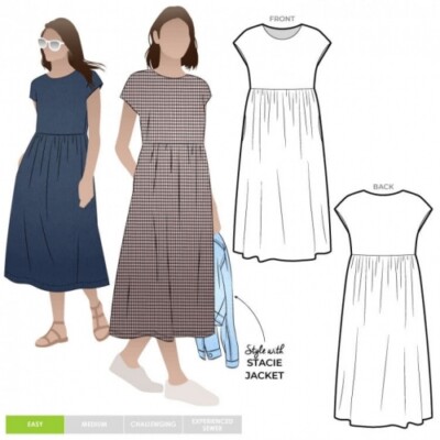 Style Arc Schnittmuster Montana Midikleid Kleider Größen 10-22