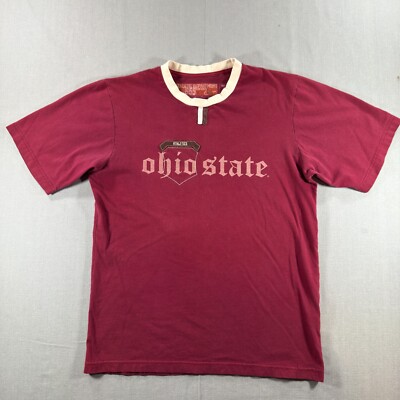 Vintage Nike Ohio State Buckeyes T Shirt Mens Small Red Embroidered Athletic Dep
