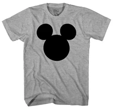 Disney Mickey Mouse Head Silhouette Men's Grey Heather T-Shirt