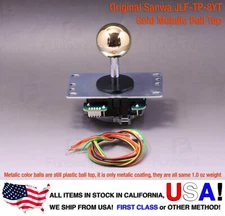 Sanwa Original Japan Arcade Joystick JLF-TP-8YT with Gold Ball Top Metallic coat
