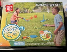 Play Day 8 in 1 Combo Sport Set, 22 Pieces, Ages 3 Brand New In Box  
