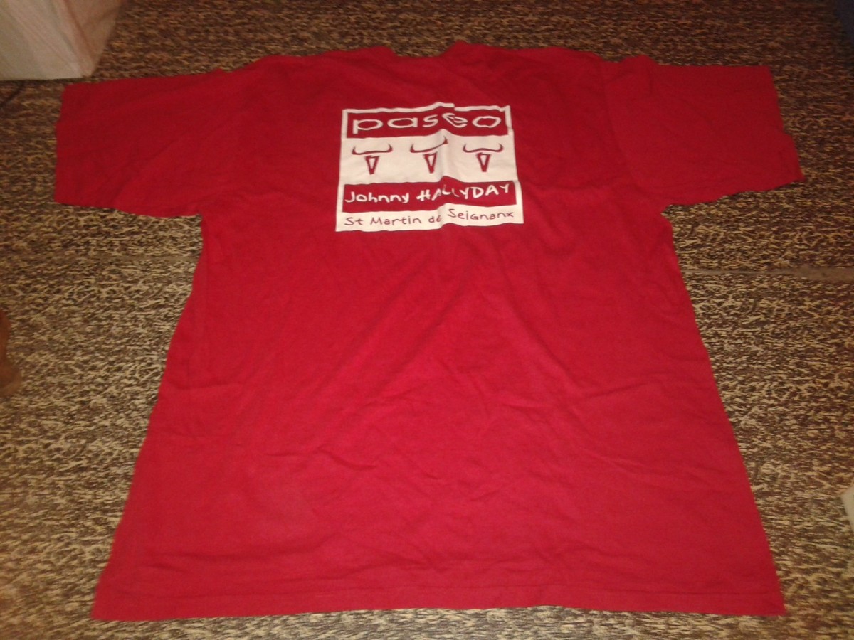JOHNNY HALLYDAY TRES RARE TEE SHIRT PASEO STAFF ST MARTIN DE SEIGNANX //  PHOTO