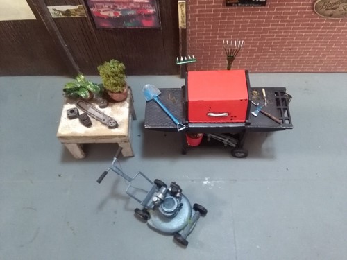 1:24 - 1:25 GARDEN TOOL CART SET PLUS MOWER LAWN / JBL Master build