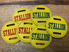 1 X 6cm Yellow LEATHER Stallion Bridle Disc Mini Pony Shetland Falabella