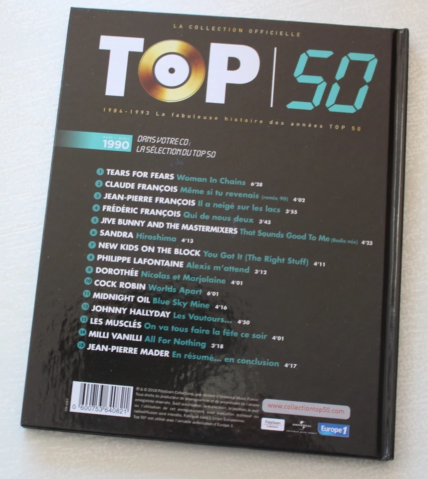 Top 50 - 1990 - Tears for fears  Dorothée ect , CD + livret - la collection - Photo 3/3
