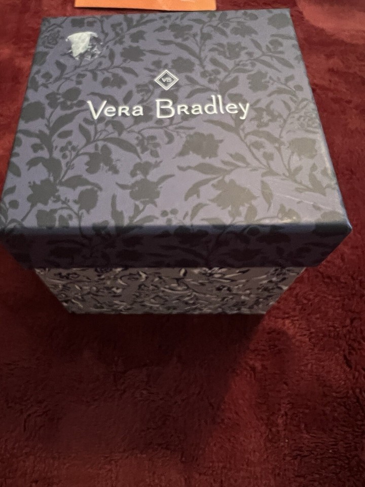 Vera Bradley Christmas Ornament 2022 Pink 3" Ball Perennials Grey New