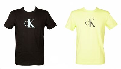 CK CALVIN KLEIN Herren T-Shirt Kurzarm Rundhals mit Logo Print vorne rein