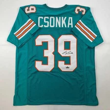 Facsimile Autographed Larry Csonka Miami Teal Reprint Jersey Size Men's XL
