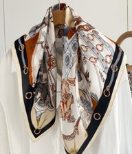 100 Mulberry Silk Scarf Women Square Wrap Neckerchief 26" Printing Bandana Q77