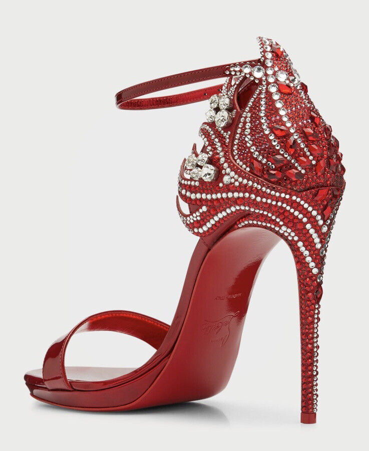 Christian Louboutin Loubi Vega Red 120mm Crystal Embellished Christian Louboutin Loubi Vega Red 120mm Crystal Embellished