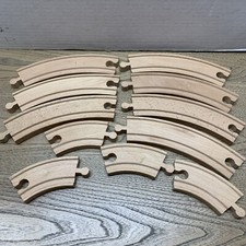 Lot of 11 Brio Train Curved Track Wooden Pieces Compatible w/ Thomas 7  4  