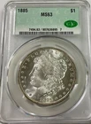 1885 Morgan Dollar MS63 CACG GRADED  white beauty superior for grade assigned