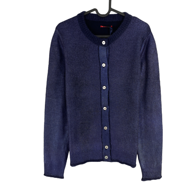Jacob Cohen 100% Lana Blu Scuro Maglione Cardigan Taglia S