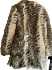 Miss Selfridge Coat Size S Faux Fur Vegan Fur Retro Y2k