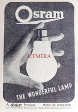 WW2 GEC 'OSRAM' Lamp Lightbulb Advert, Small Original 1944 Print : 666/13